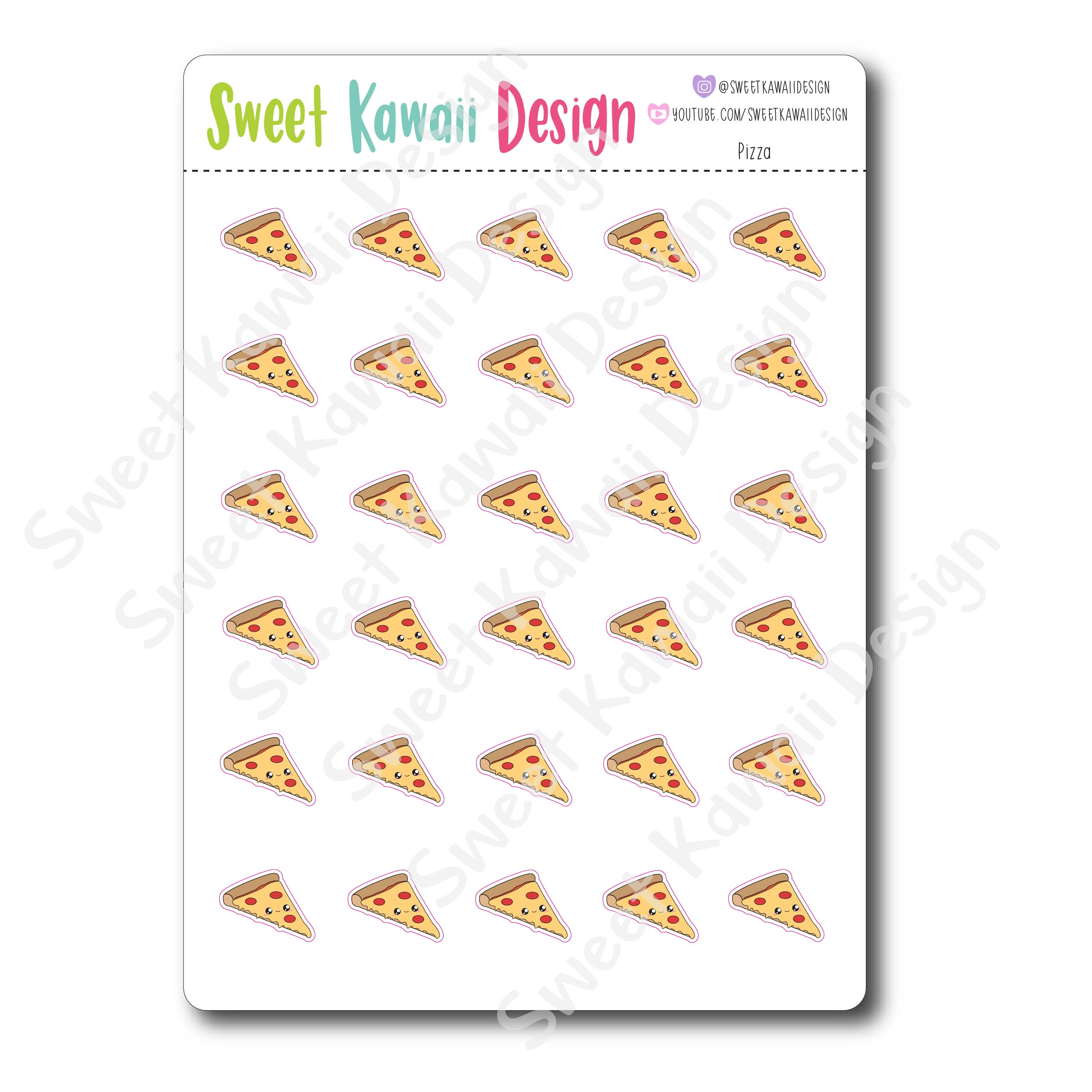 Kawaii Pizza Stickers