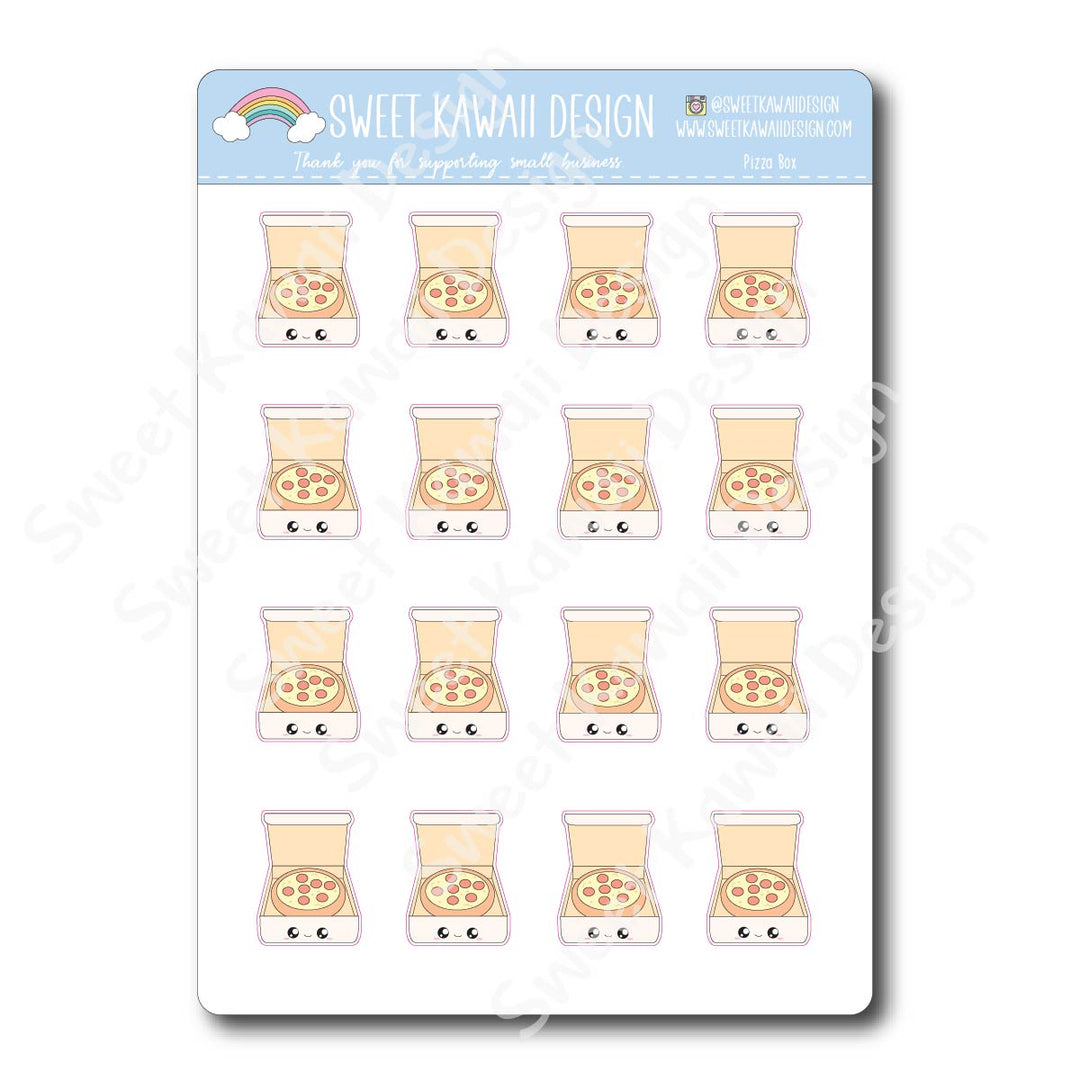 Kawaii Pizza Box Stickers