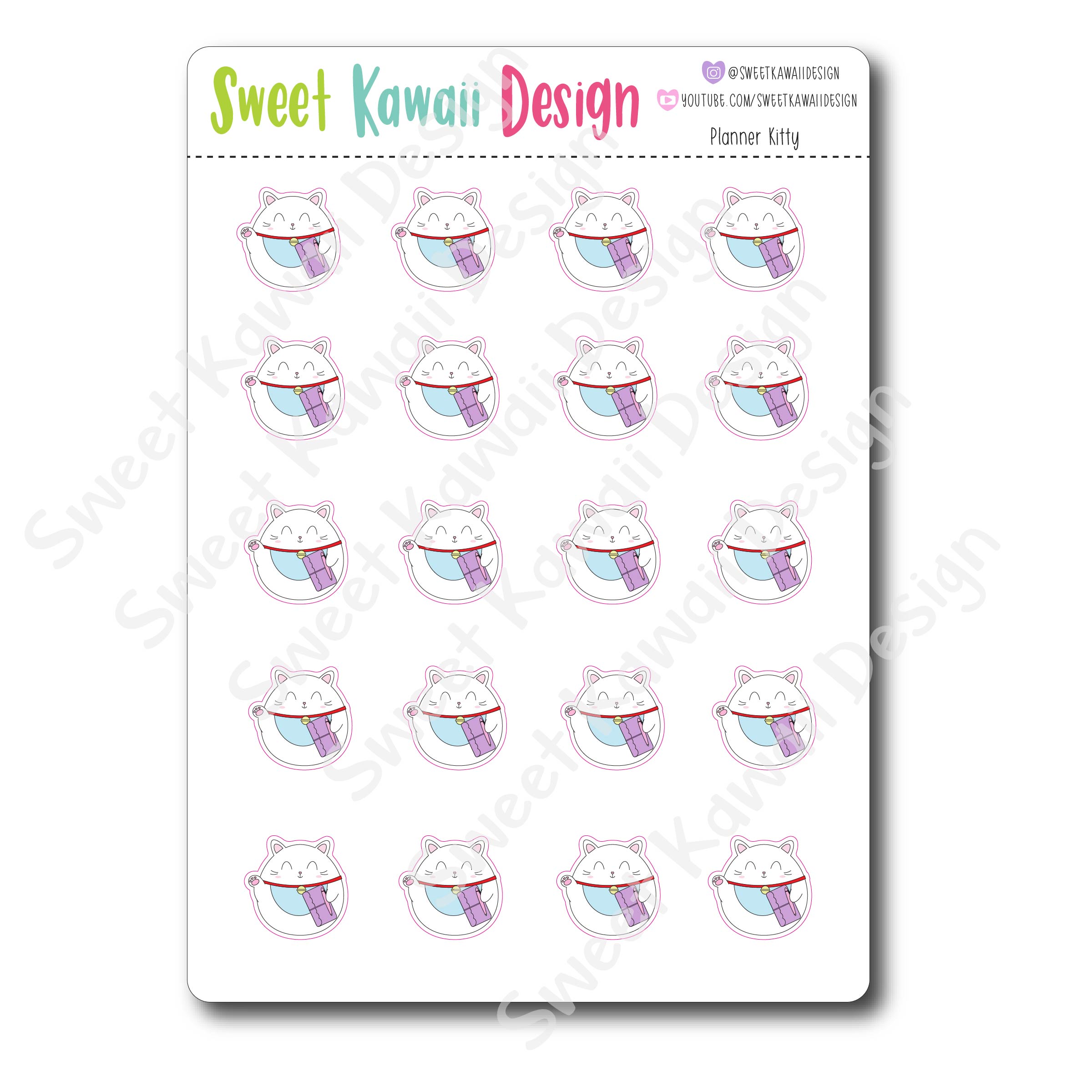 Kawaii Planner Kitty Stickers