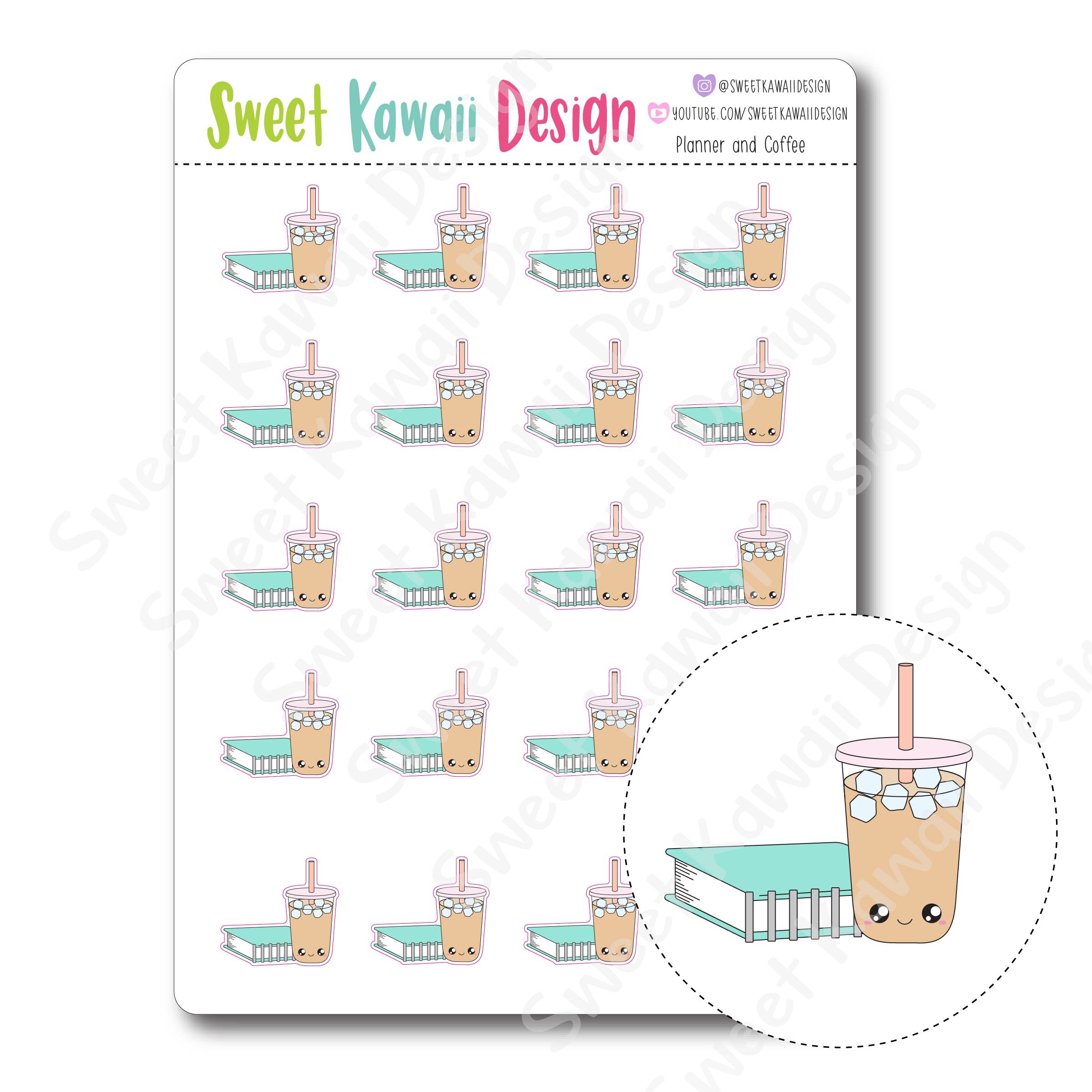 Kawaii Planner and Coffee Stickers