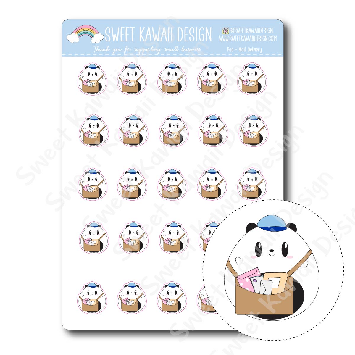 Kawaii Poe Stickers - Mail Delivery