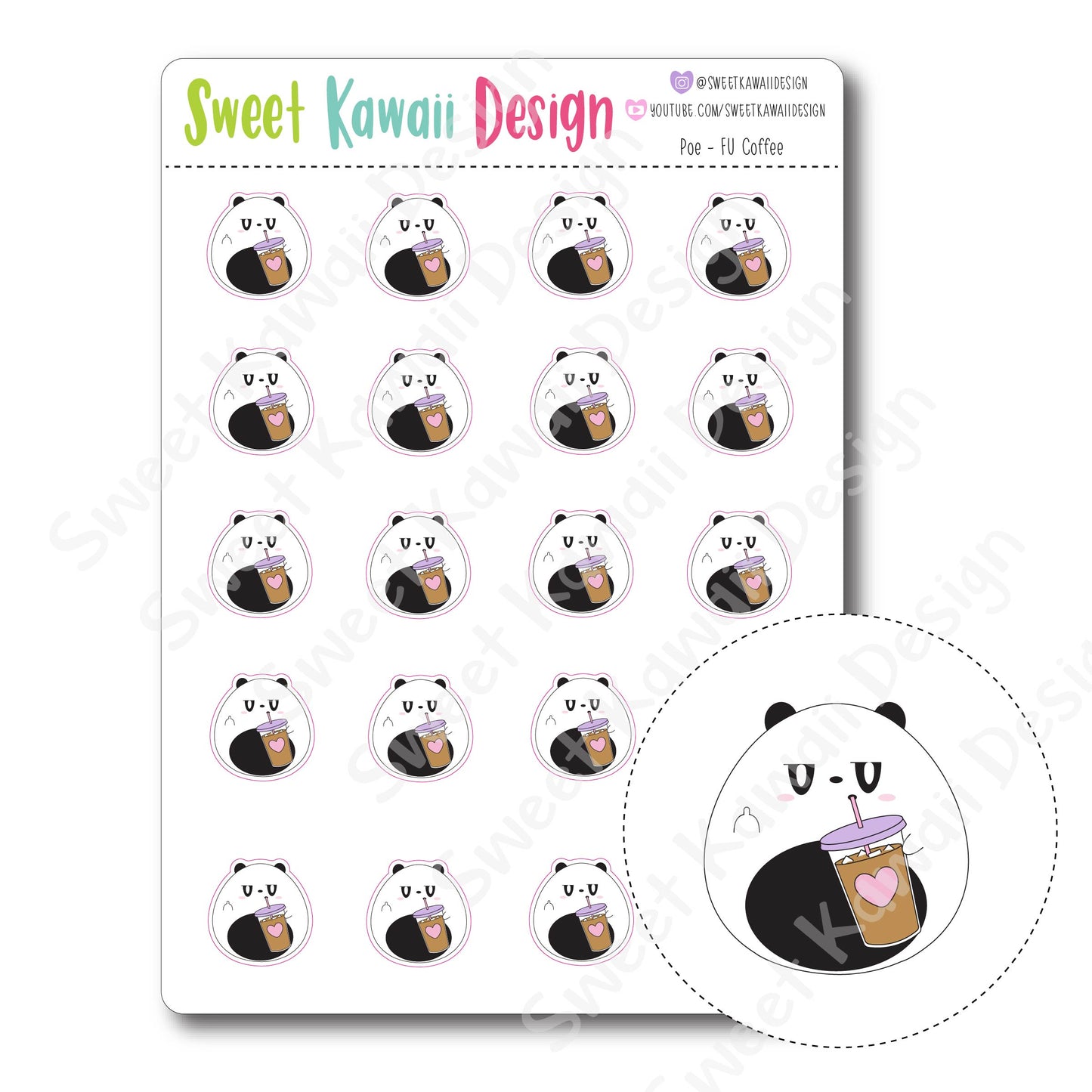Kawaii Poe Stickers - FU Coffee