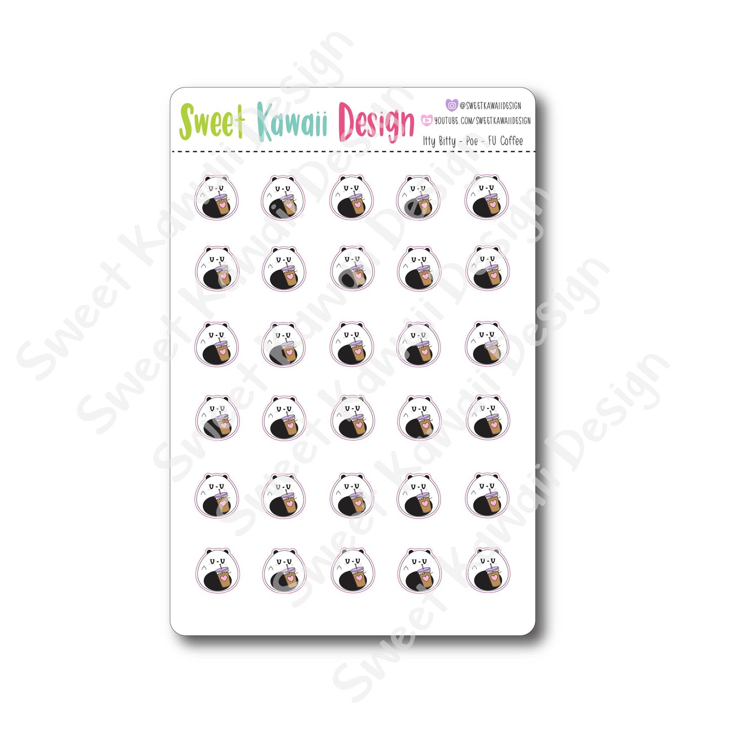 Kawaii Poe Stickers - FU Coffee