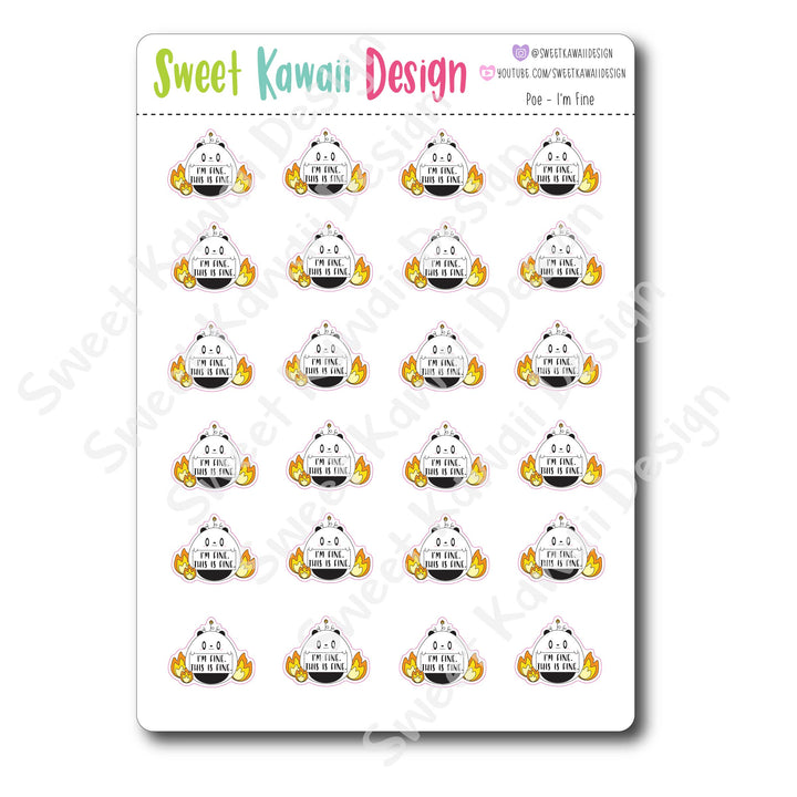 Kawaii Poe Stickers - I'm Fine