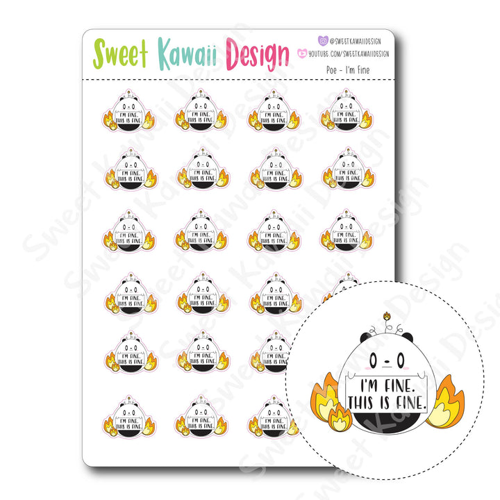 Kawaii Poe Stickers - I'm Fine