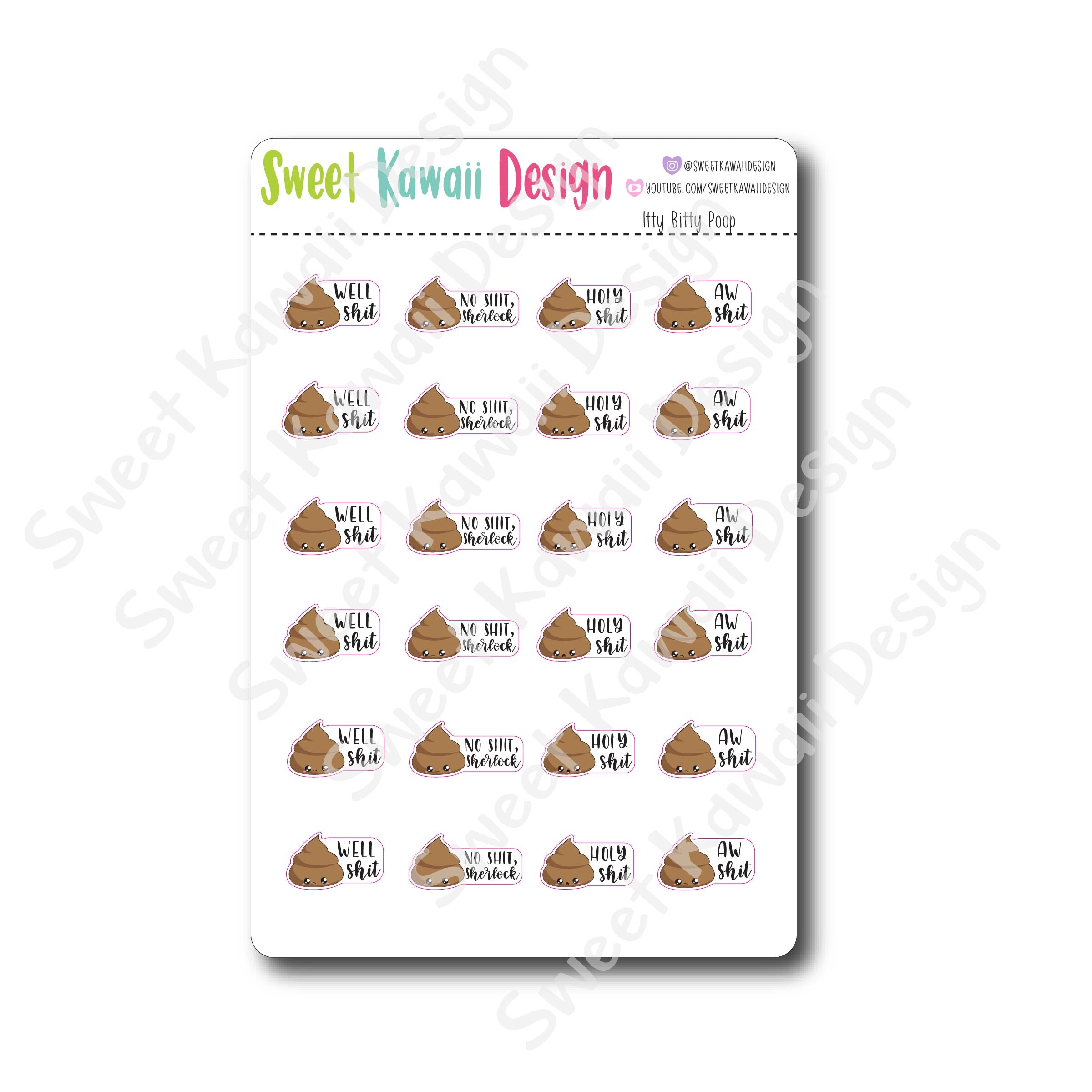 Kawaii Poop Stickers
