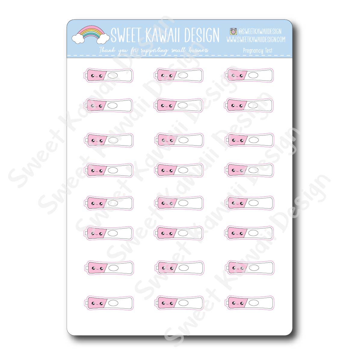 Kawaii Pregnancy Test Stickers