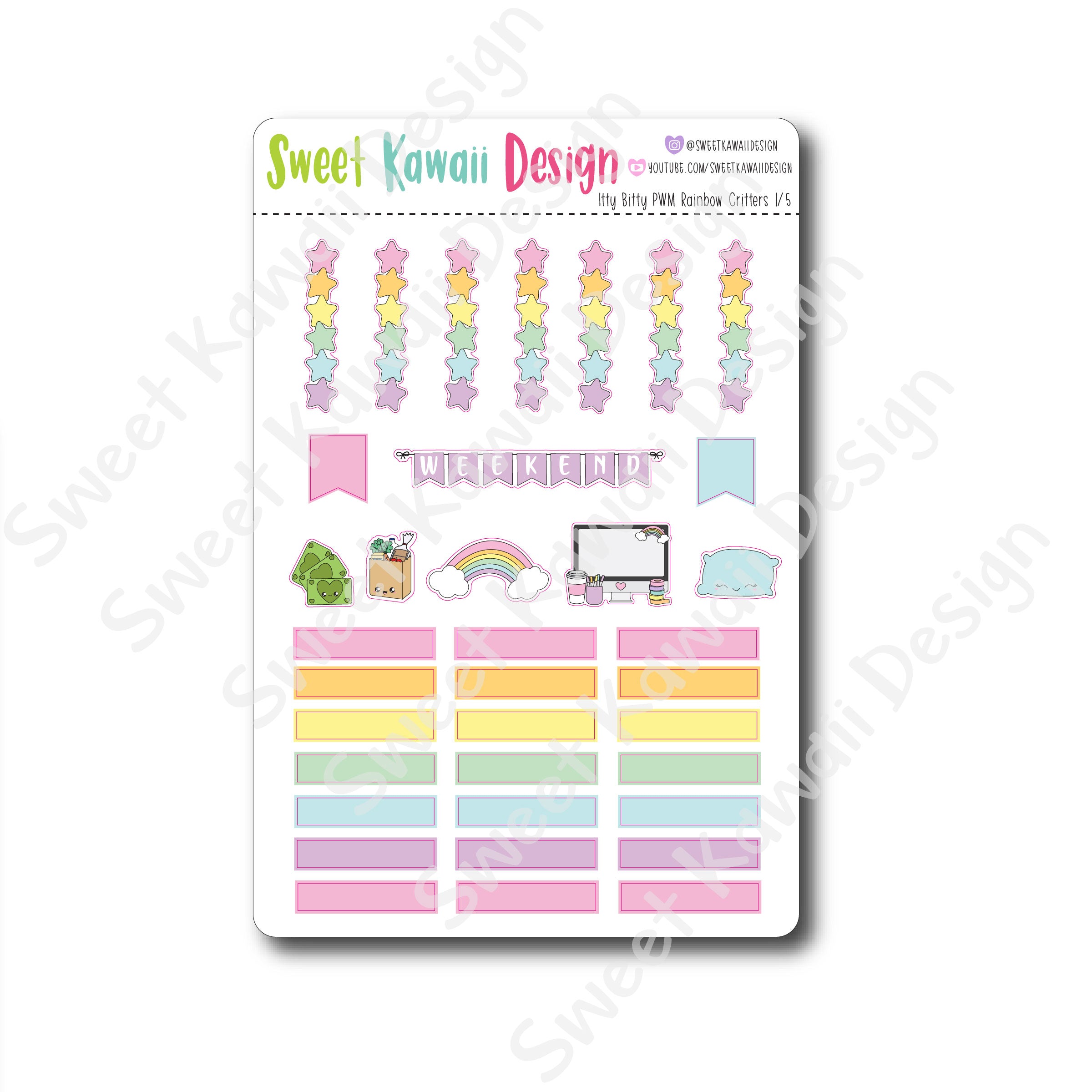 Weekly Kit  - Rainbow Critters ITTY BITTY