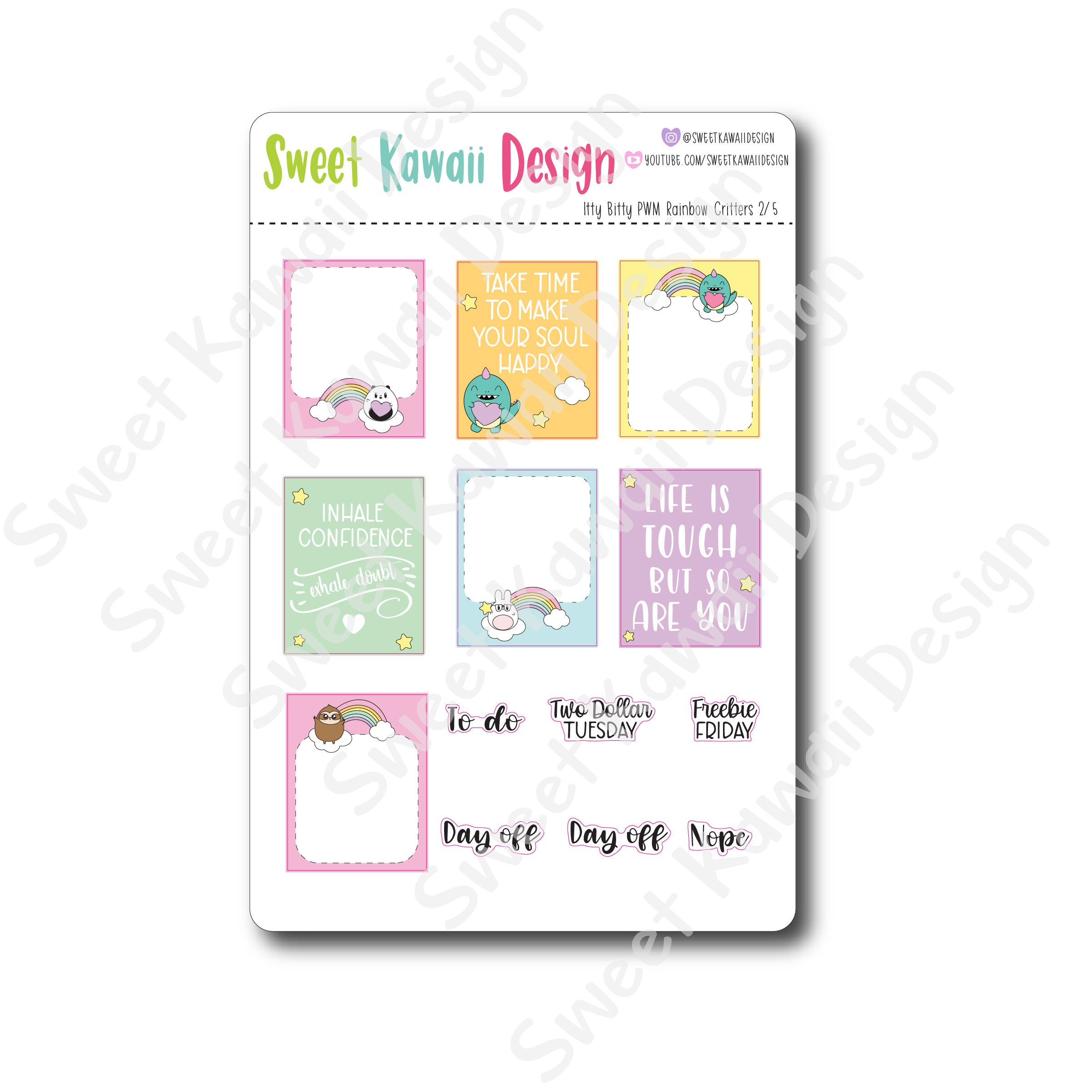 Weekly Kit  - Rainbow Critters ITTY BITTY