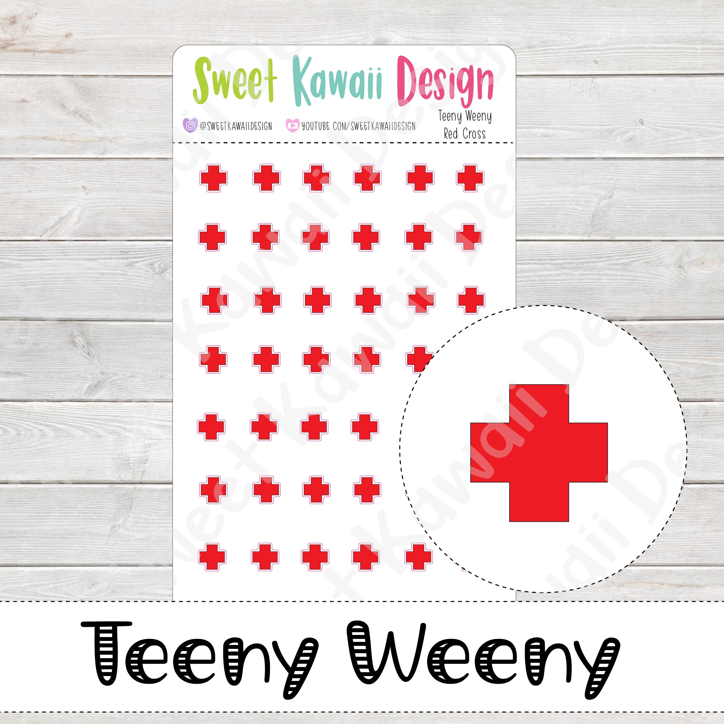 Teeny Weeny Red Cross  Stickers