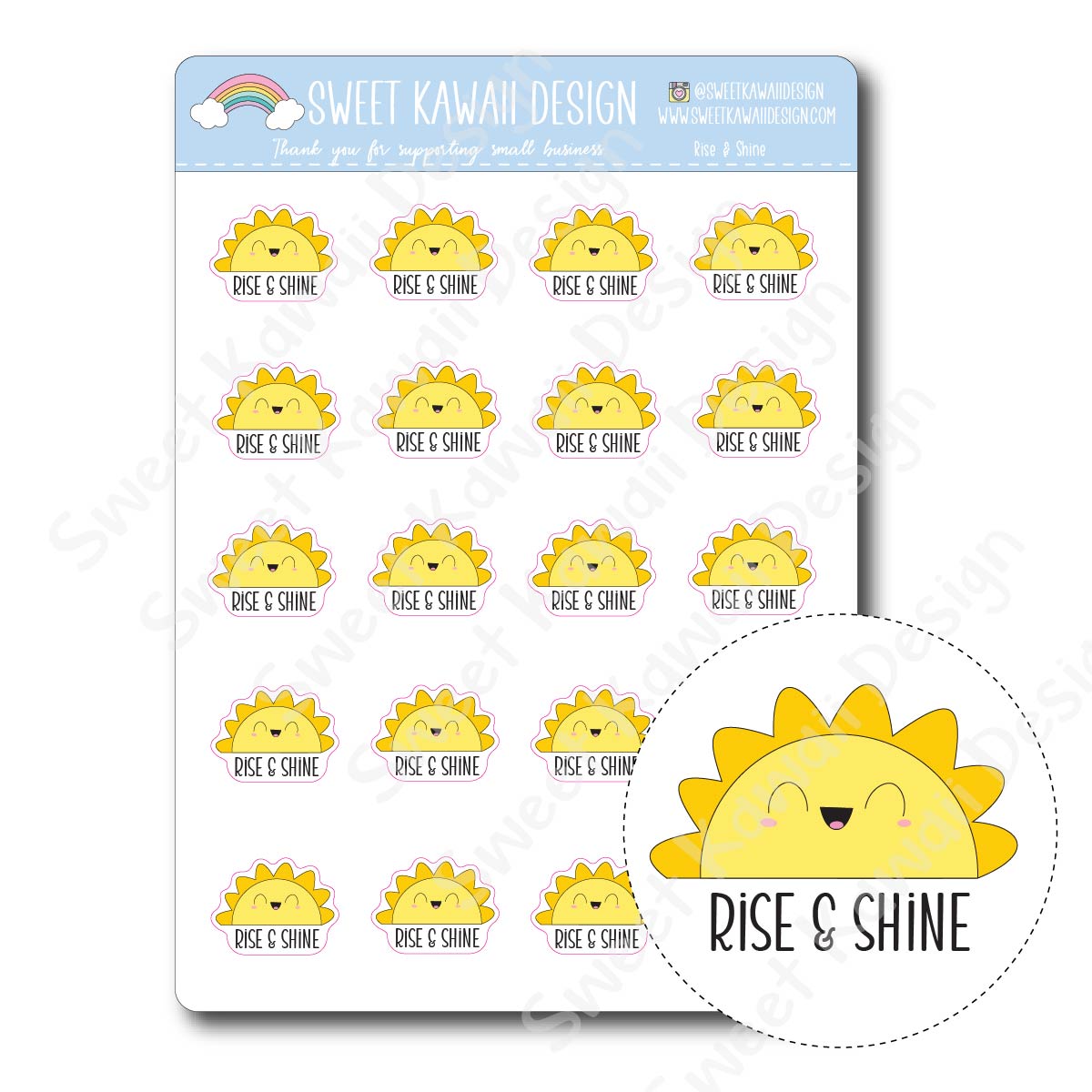 Kawaii Rise & Shine Stickers