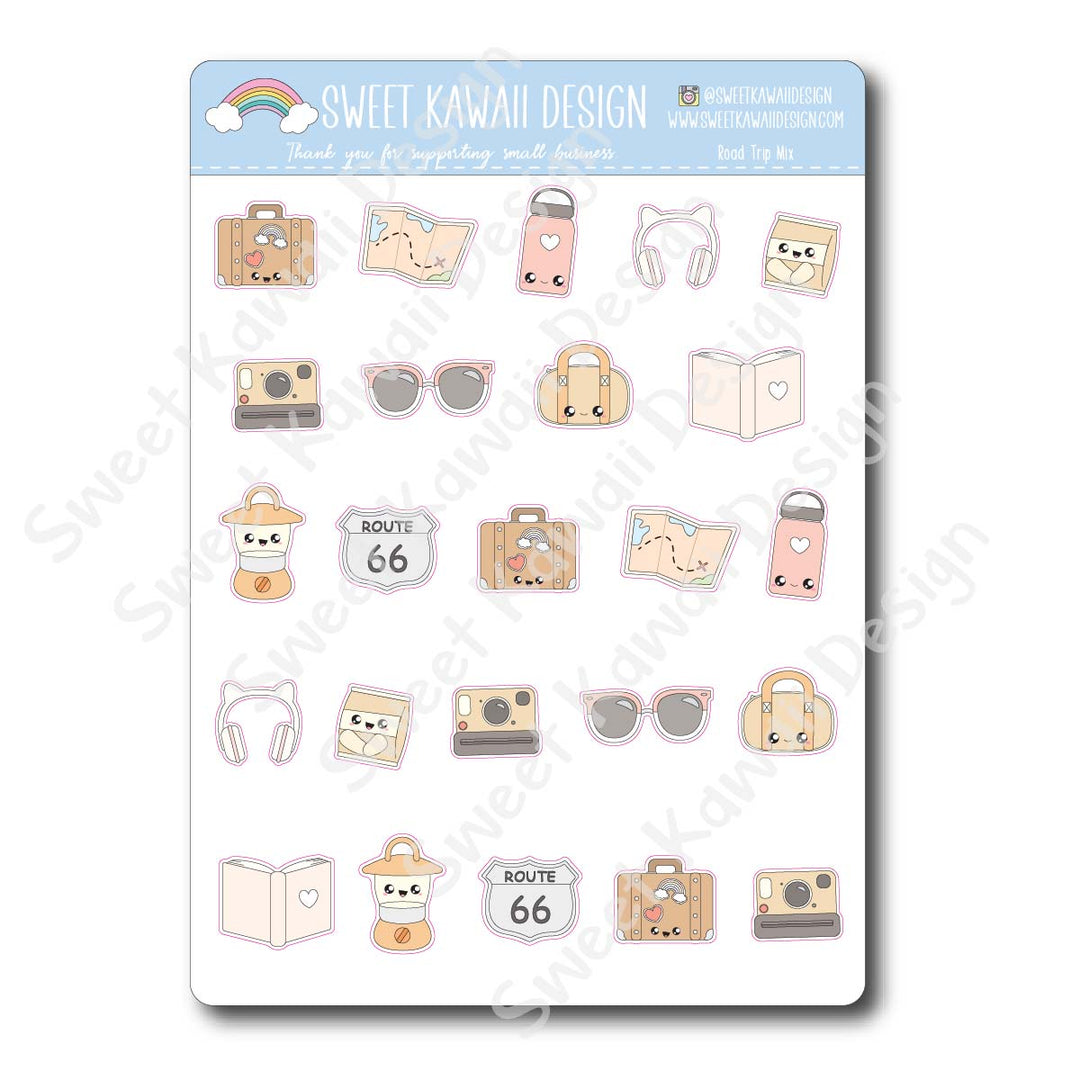 Kawaii Road Trip Mix Stickers