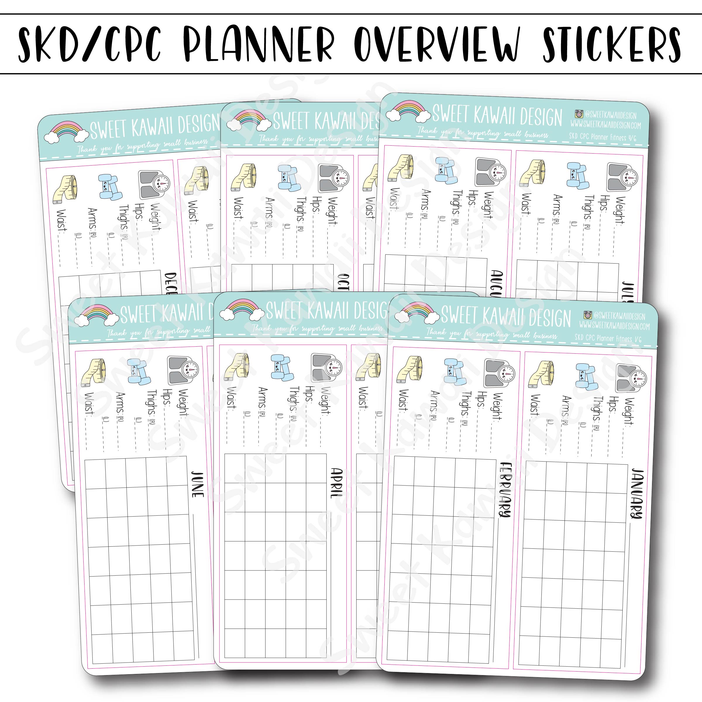 Kawaii SKD/CPC Planner Fitness Overview - 12 Month
