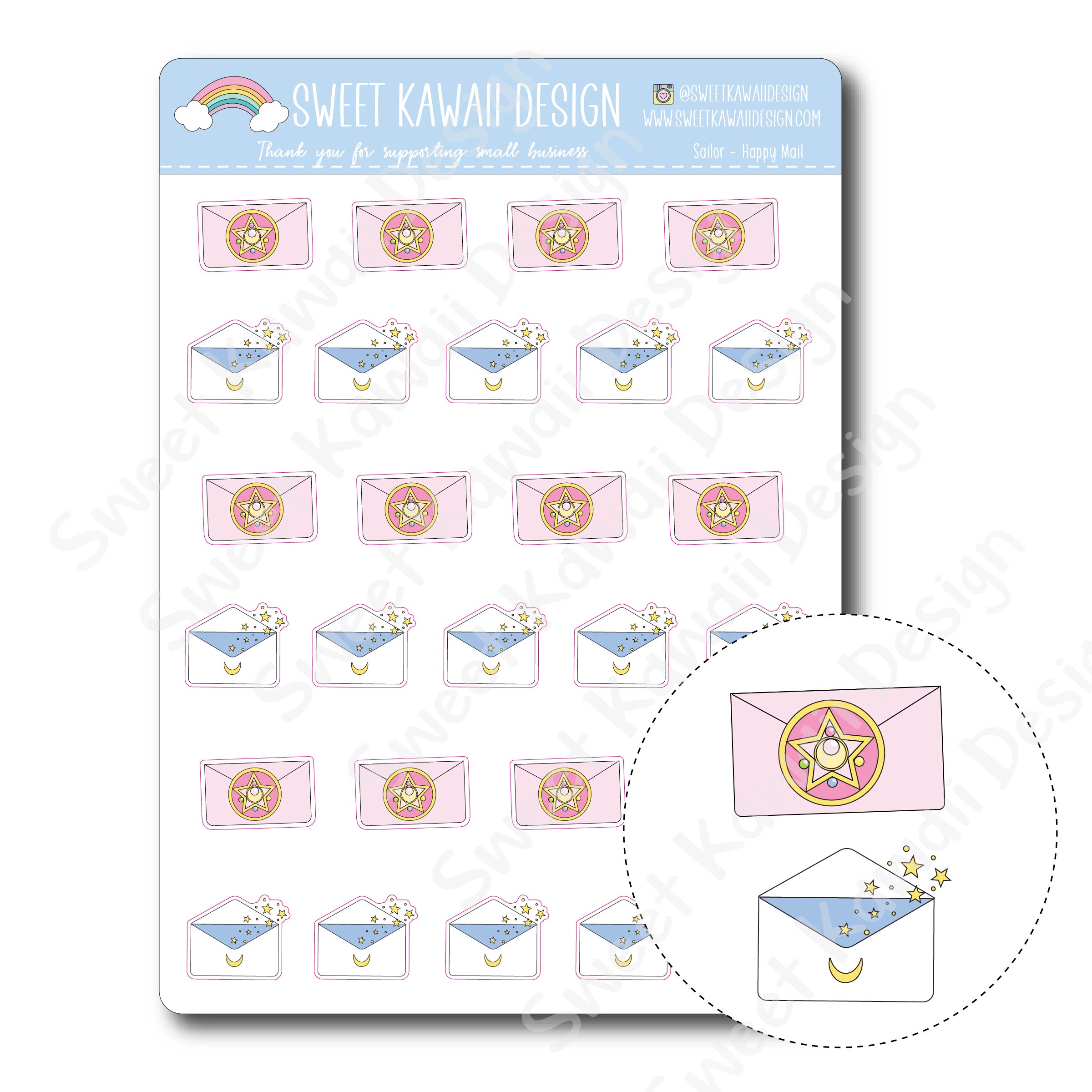 Kawaii Sailor Happy Mail Stickers