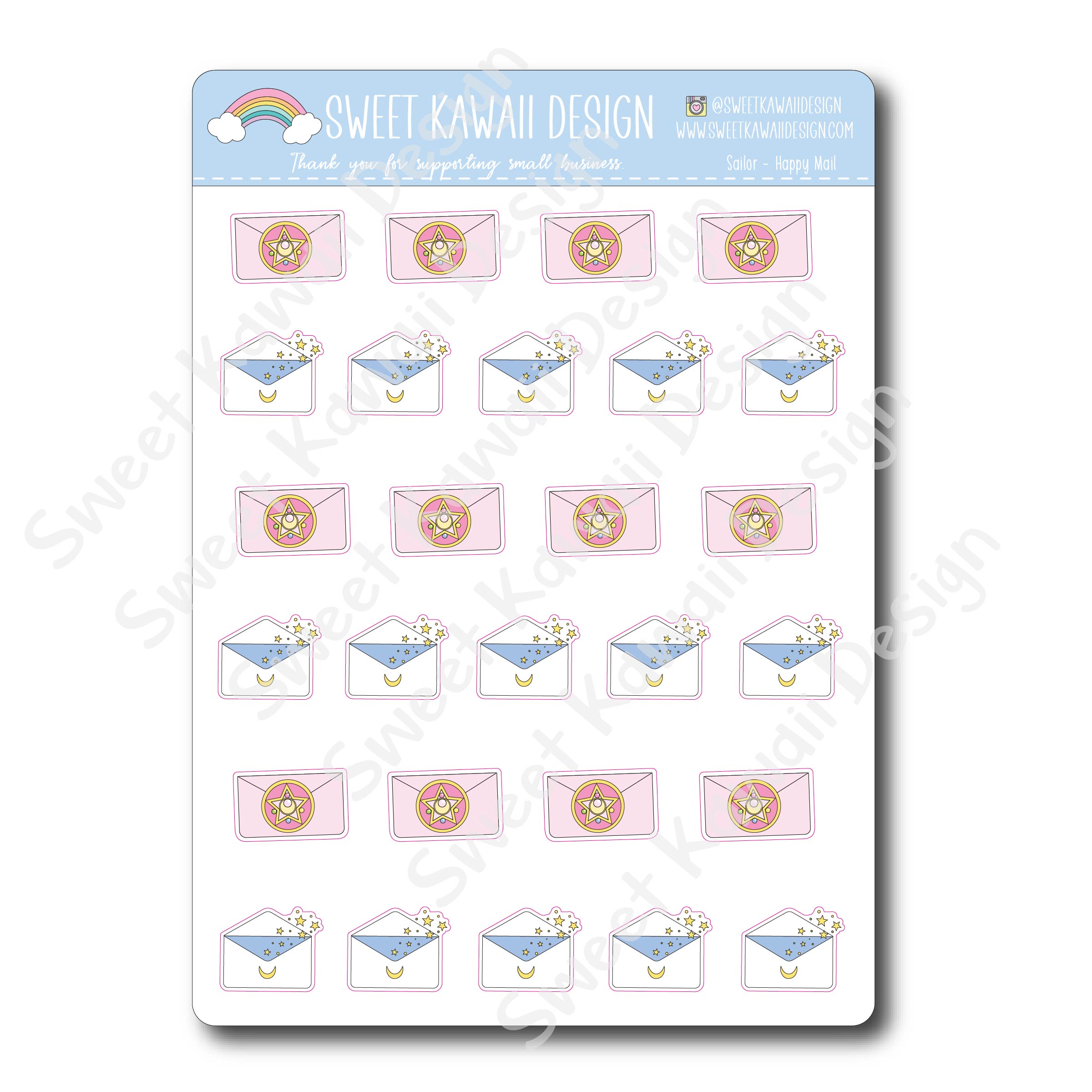 Kawaii Sailor Happy Mail Stickers
