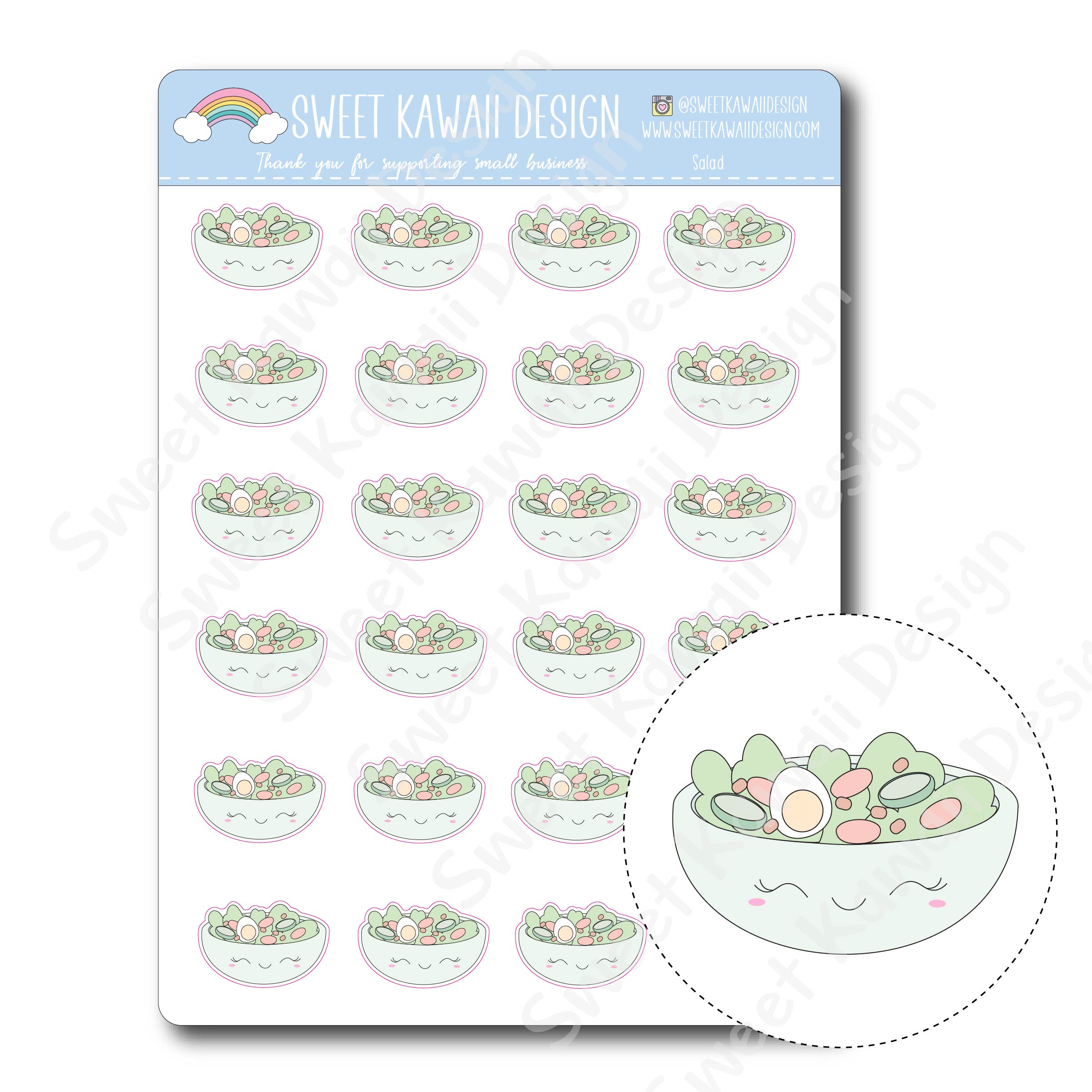Kawaii Salad Stickers