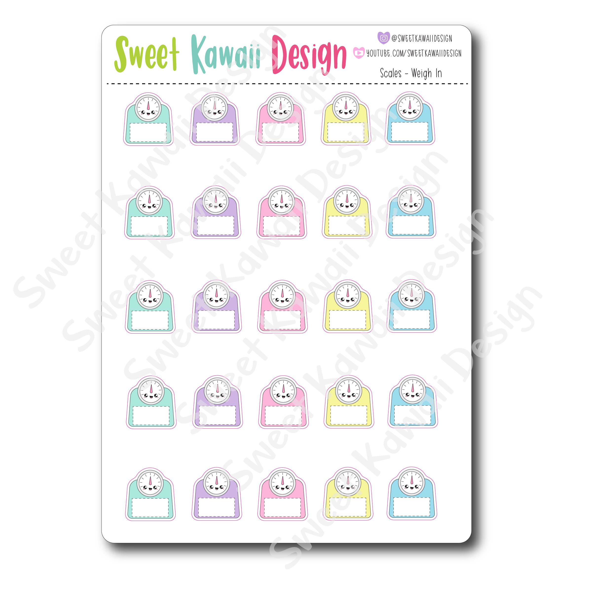 Kawaii Scale Stickers - Weigh In