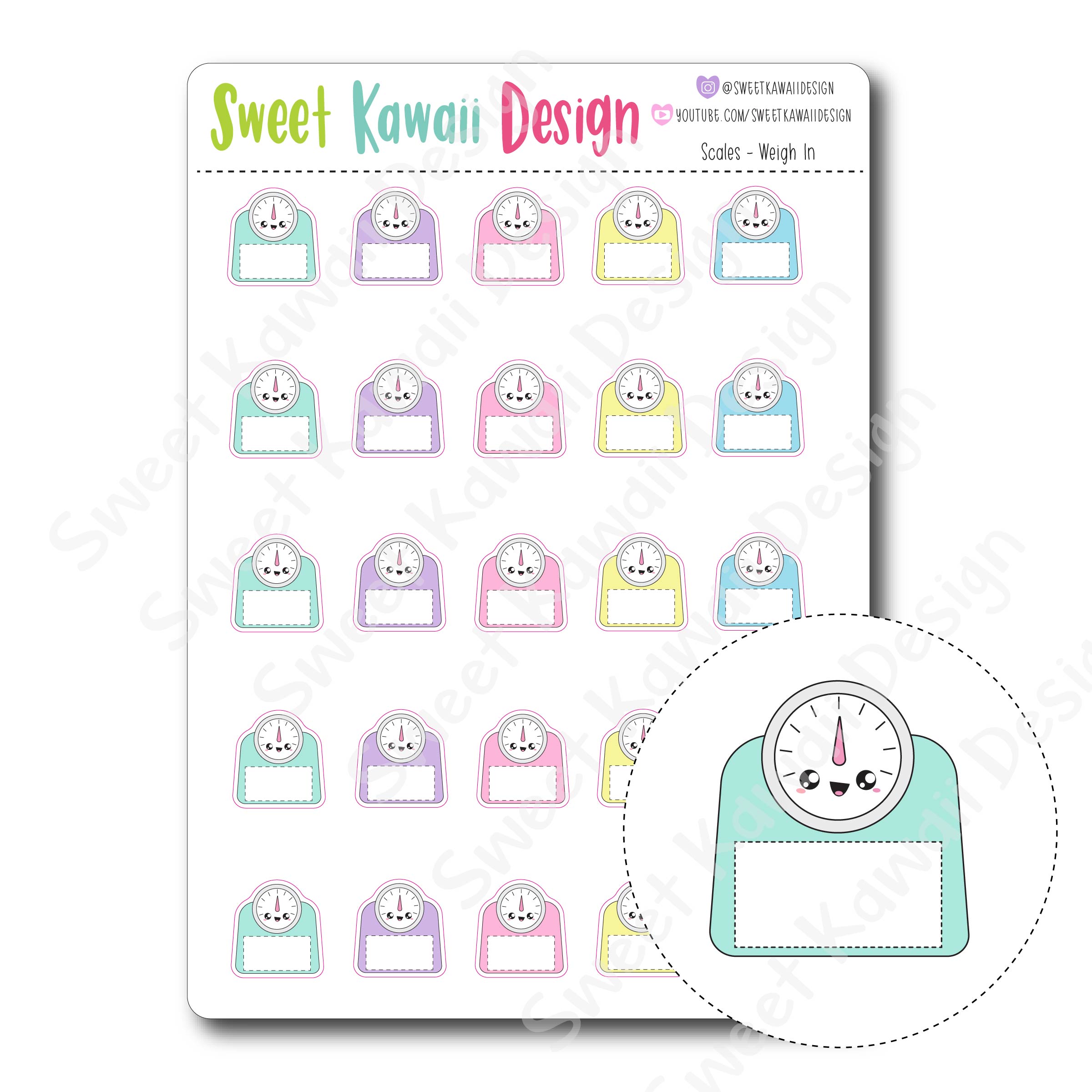 Kawaii Scale Stickers - Weigh In
