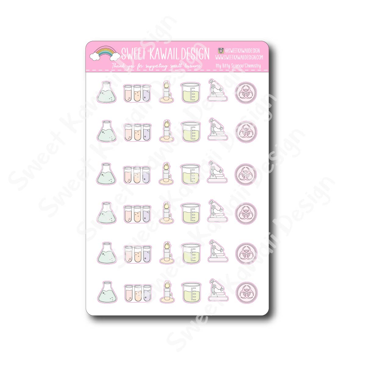 Kawaii Science/Chemistry Stickers