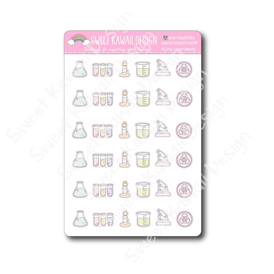 Kawaii Science/Chemistry Stickers