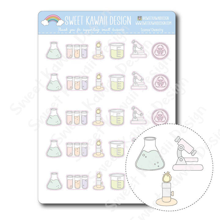 Kawaii Science/Chemistry Stickers