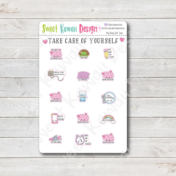 Kawaii Self Care Stickers