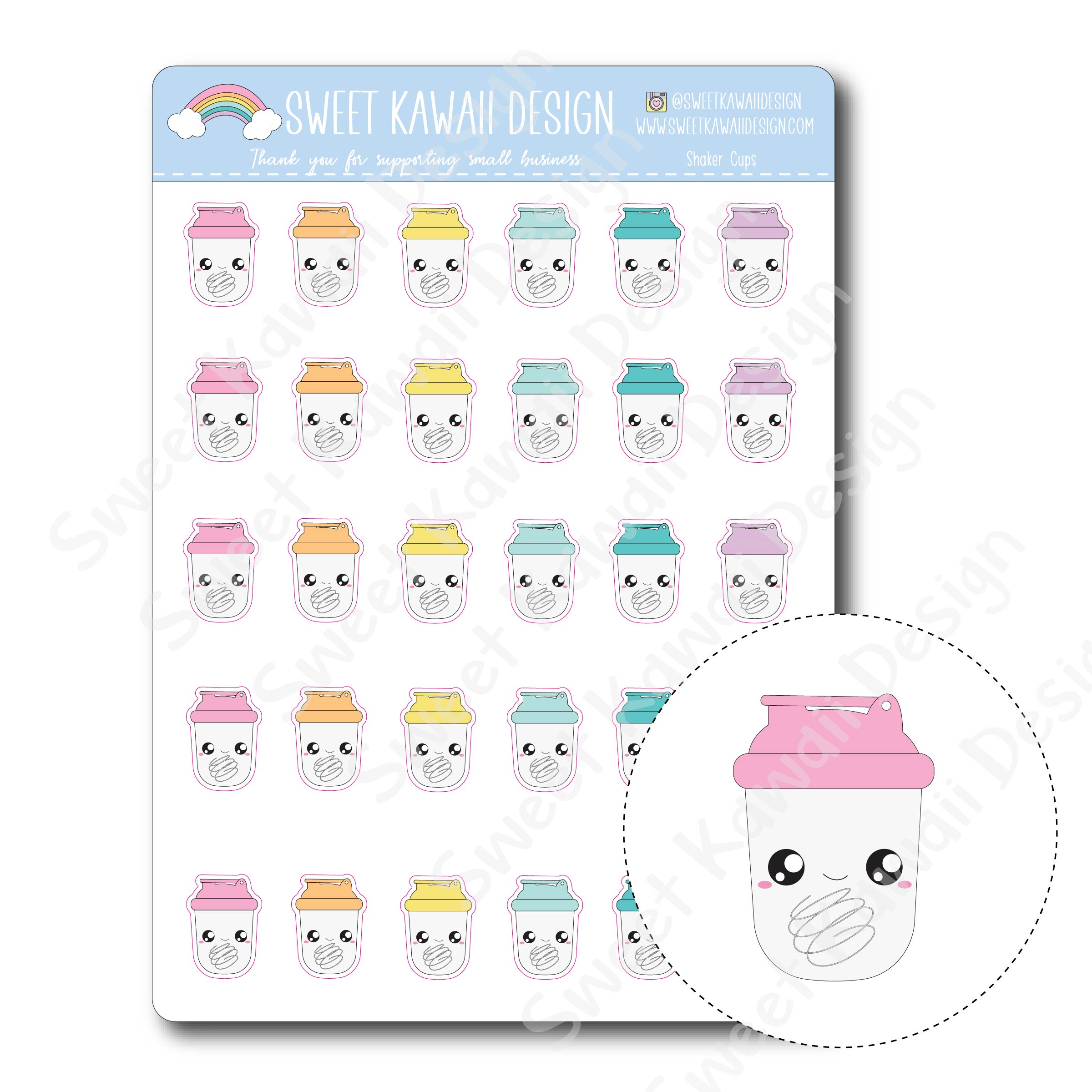 Kawaii Shaker Cup Stickers