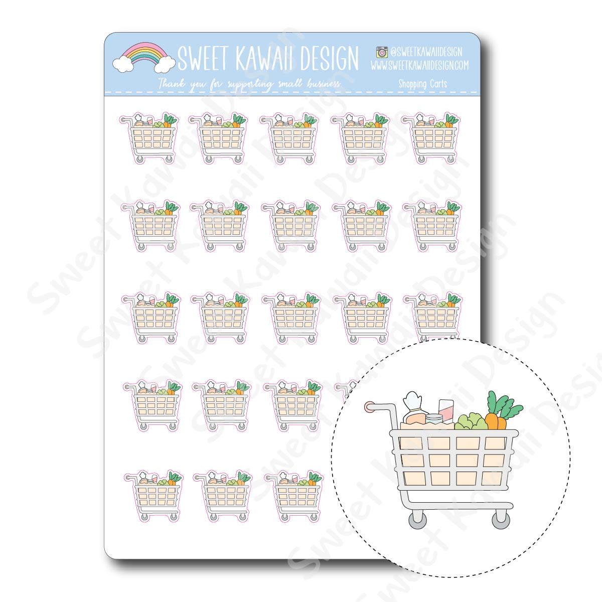 Kawaii Shopping Cart Stickers