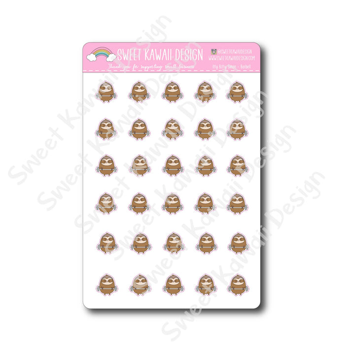 Kawaii Simon Stickers - Barbell
