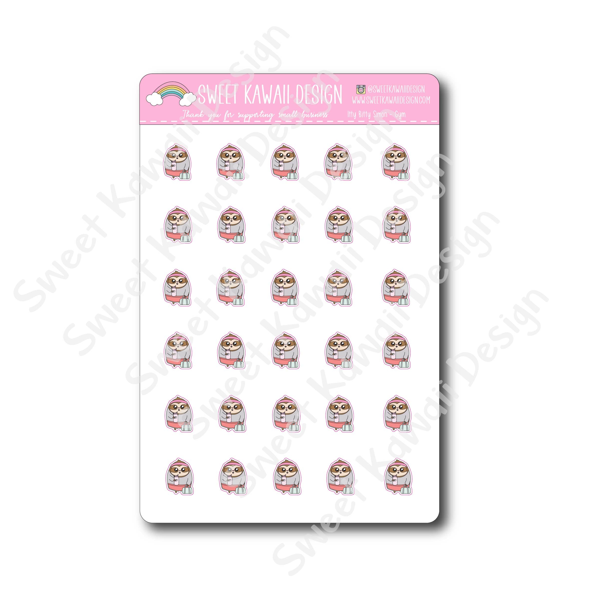 Kawaii Simon Stickers - Gym