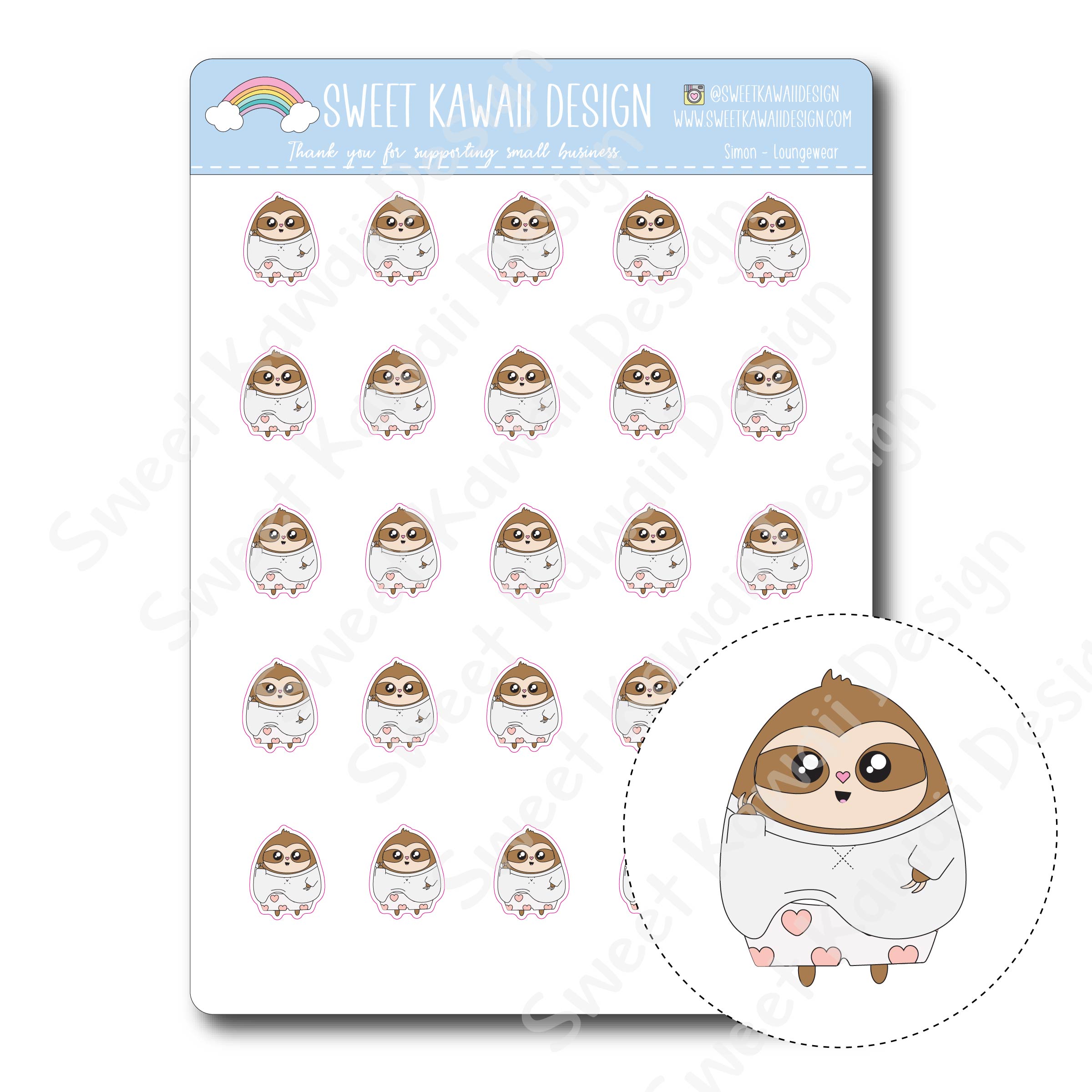 Kawaii Simon Stickers - Loungewear