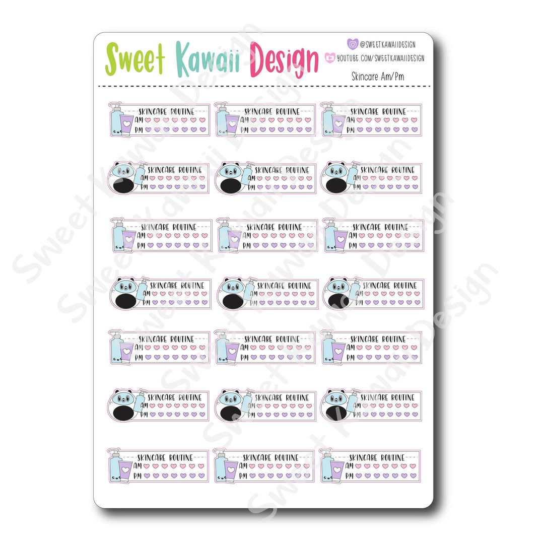 Kawaii Skincare AM/PM Stickers