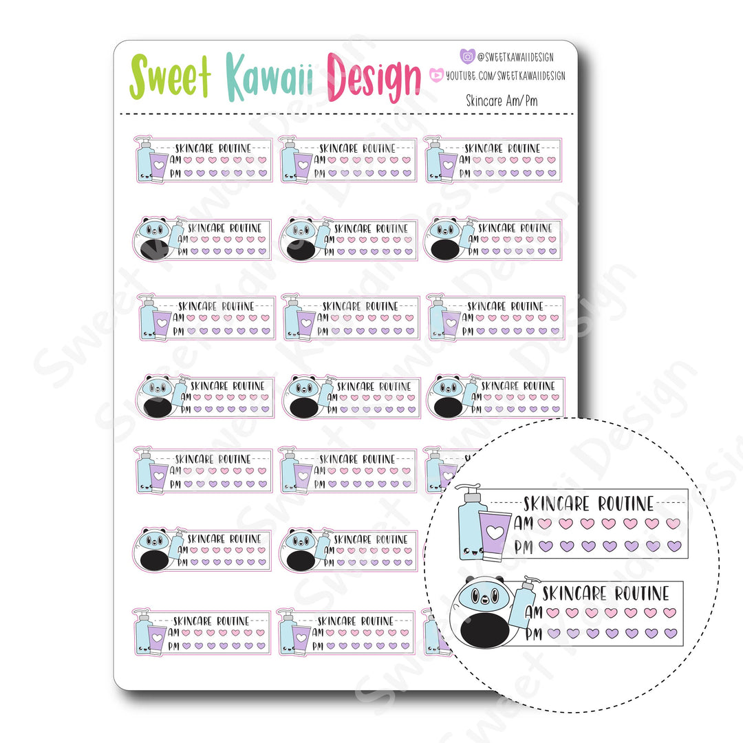 Kawaii Skincare AM/PM Stickers