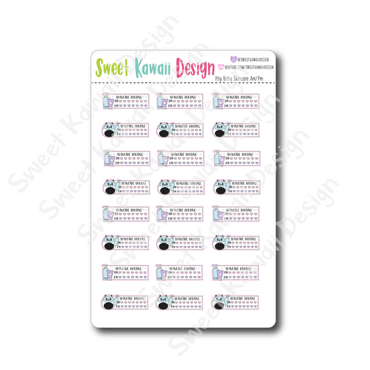 Kawaii Skincare AM/PM Stickers