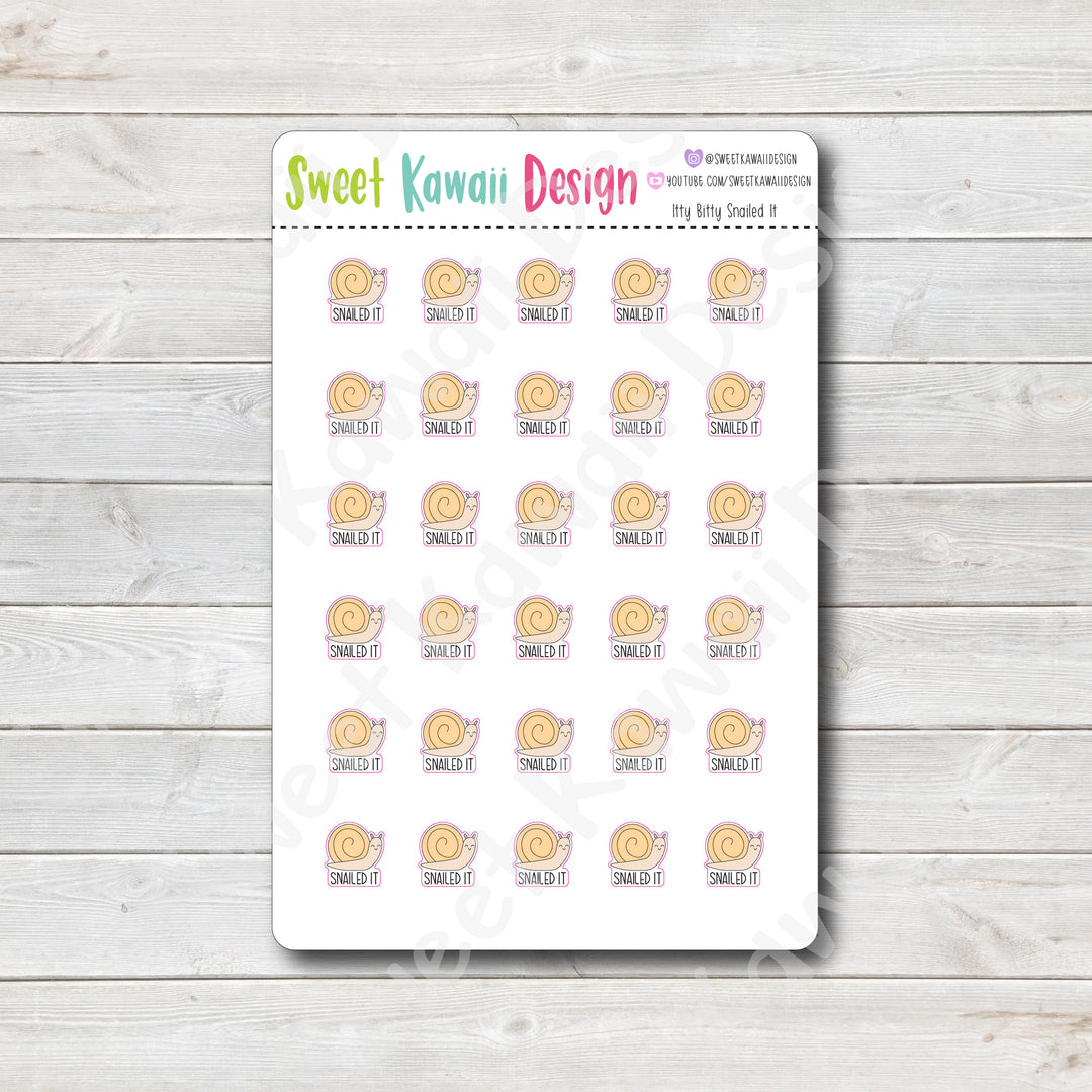 Kawaii Snailed It Stickers