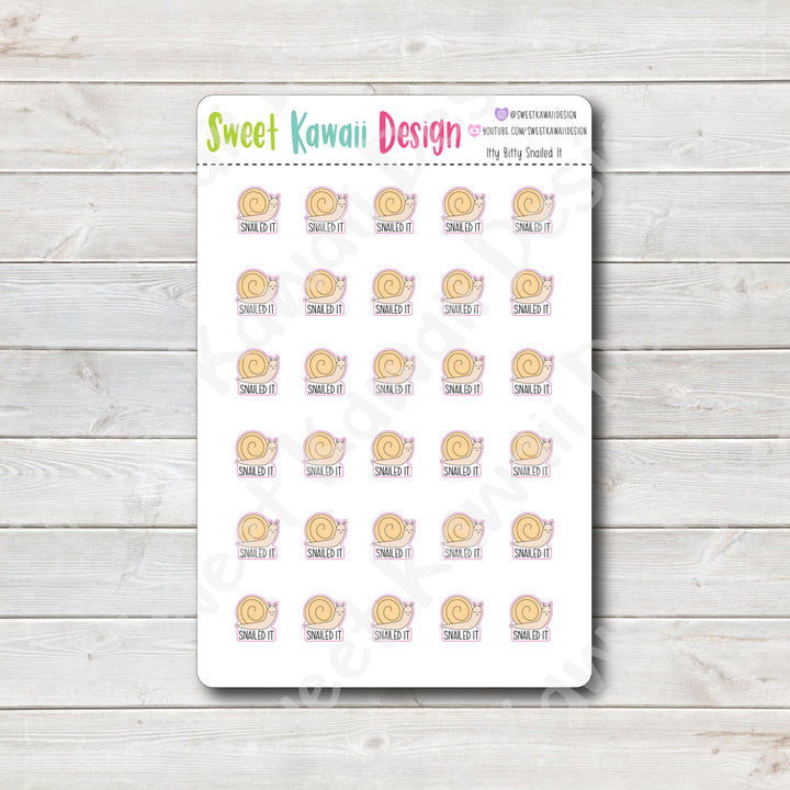 Kawaii Snailed It Stickers