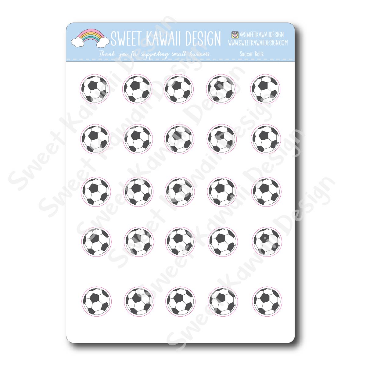 Kawaii Soccer Ball Stickers