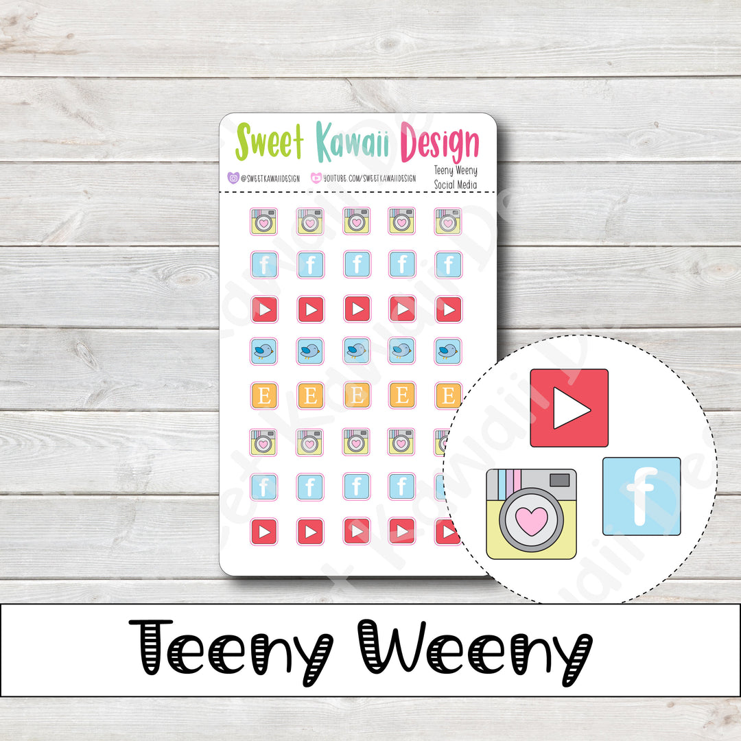 Teeny Weeny Social Media Stickers
