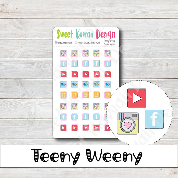 Teeny Weeny Social Media Stickers