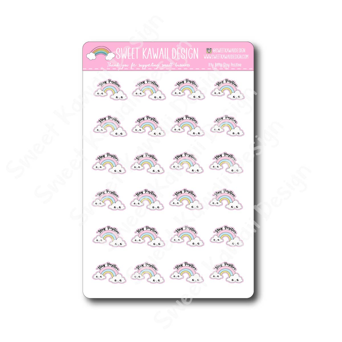 Kawaii Stay Positive Stickers