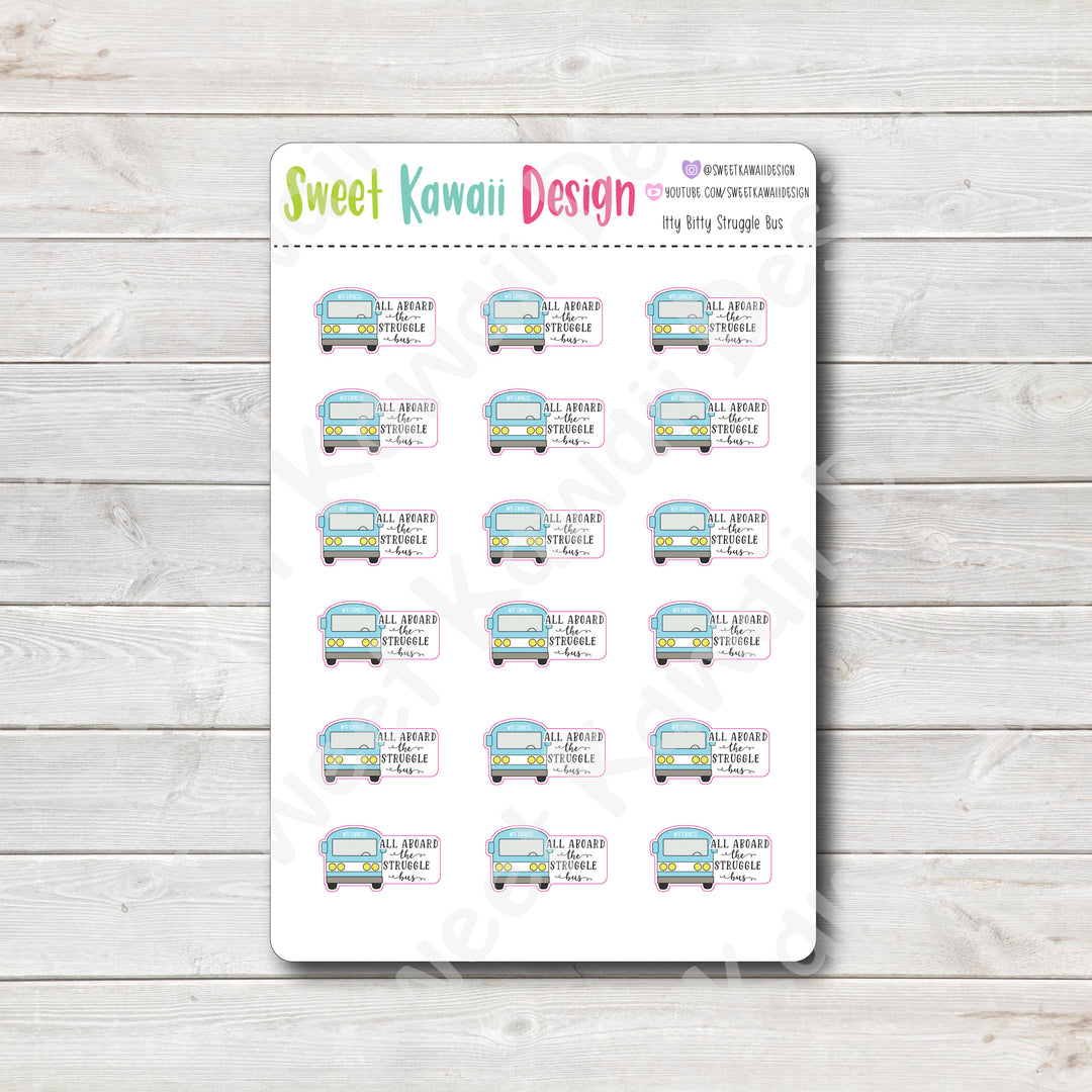 Kawaii Struggle Bus Stickers
