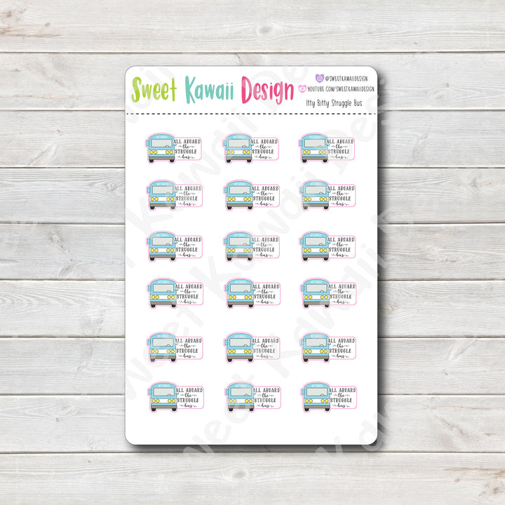 Kawaii Struggle Bus Stickers