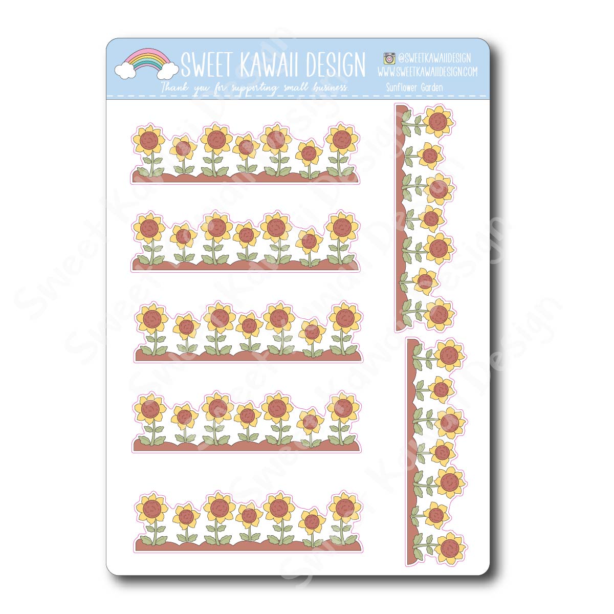 Kawaii Sunflower Garden Stickers