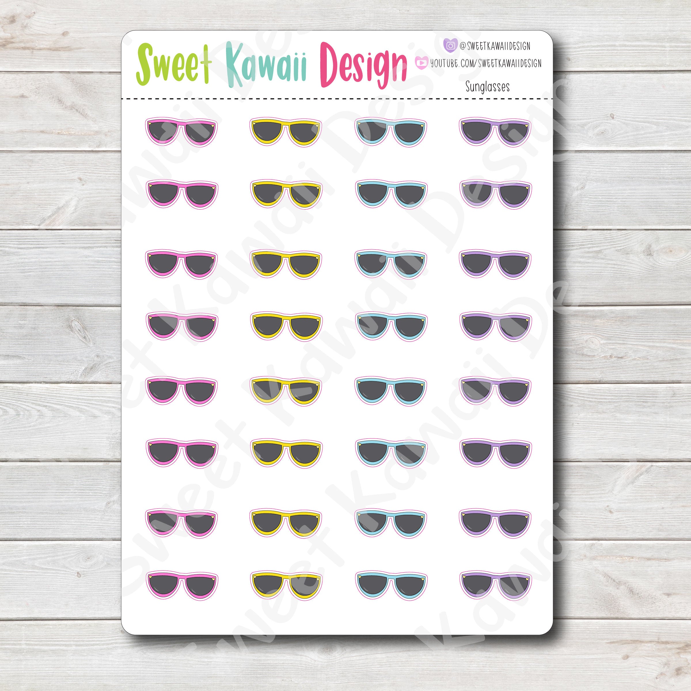 Kawaii Sunglasses Stickers