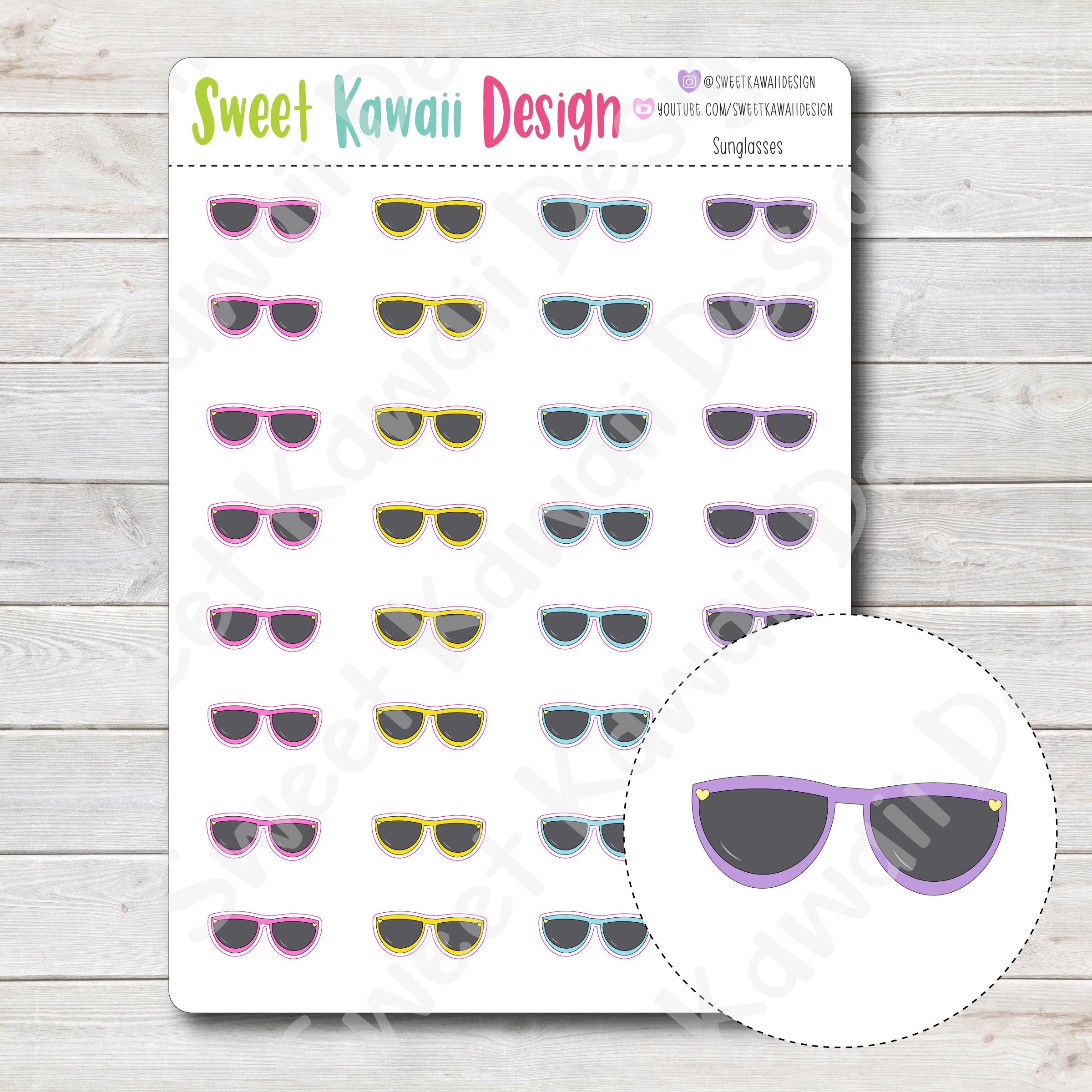 Kawaii Sunglasses Stickers