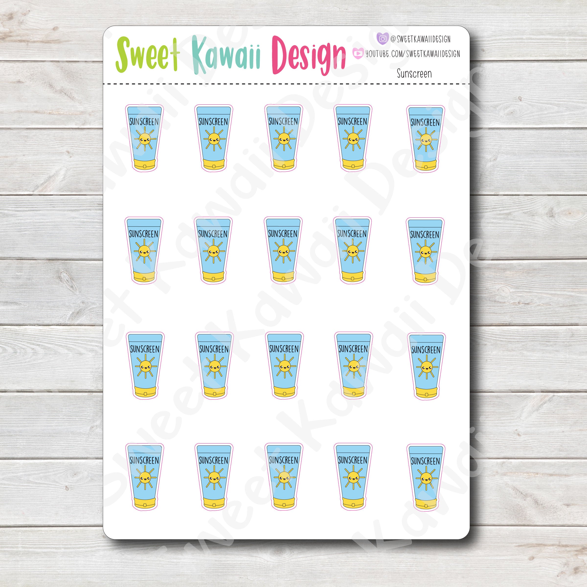 Kawaii Sunscreen Stickers
