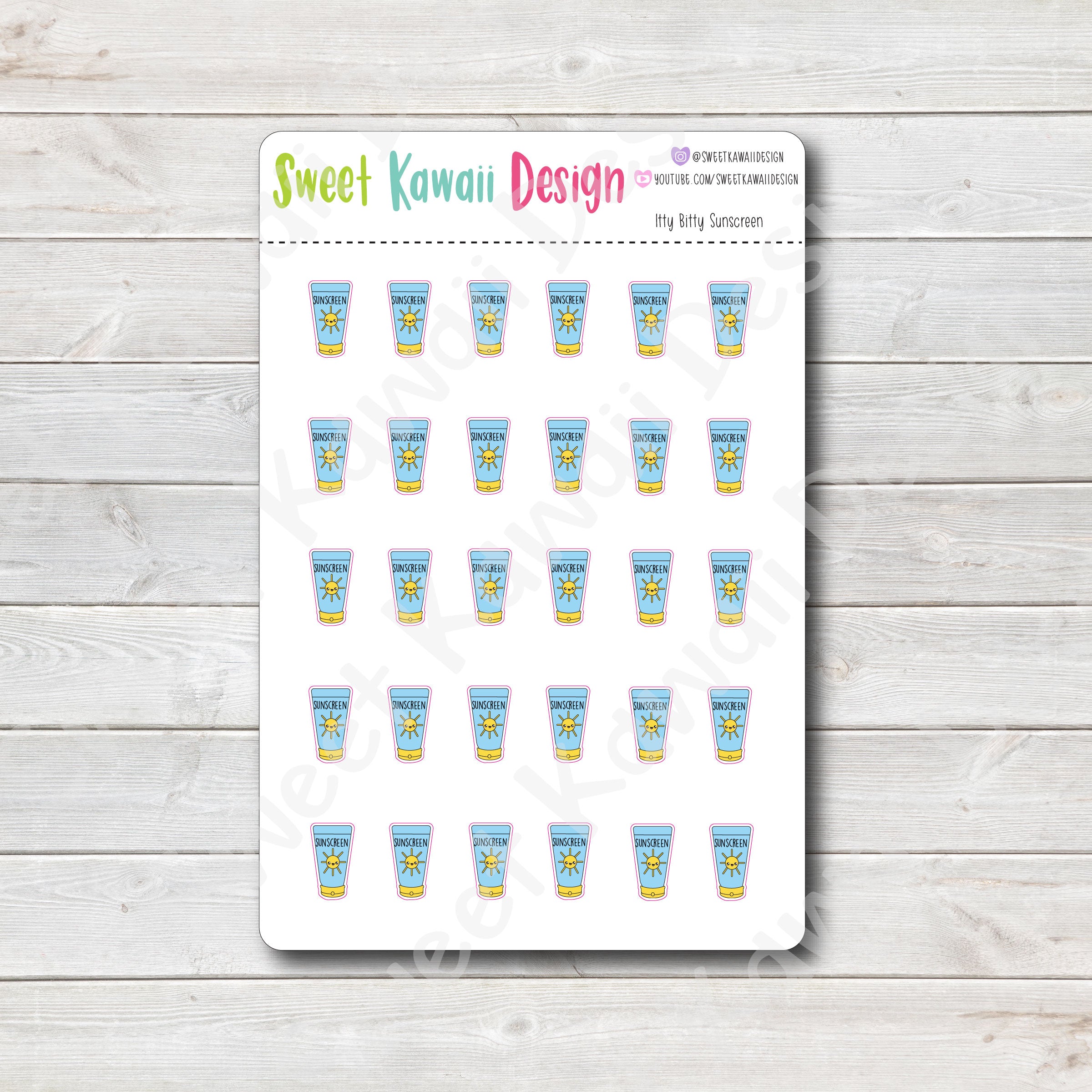 Kawaii Sunscreen Stickers