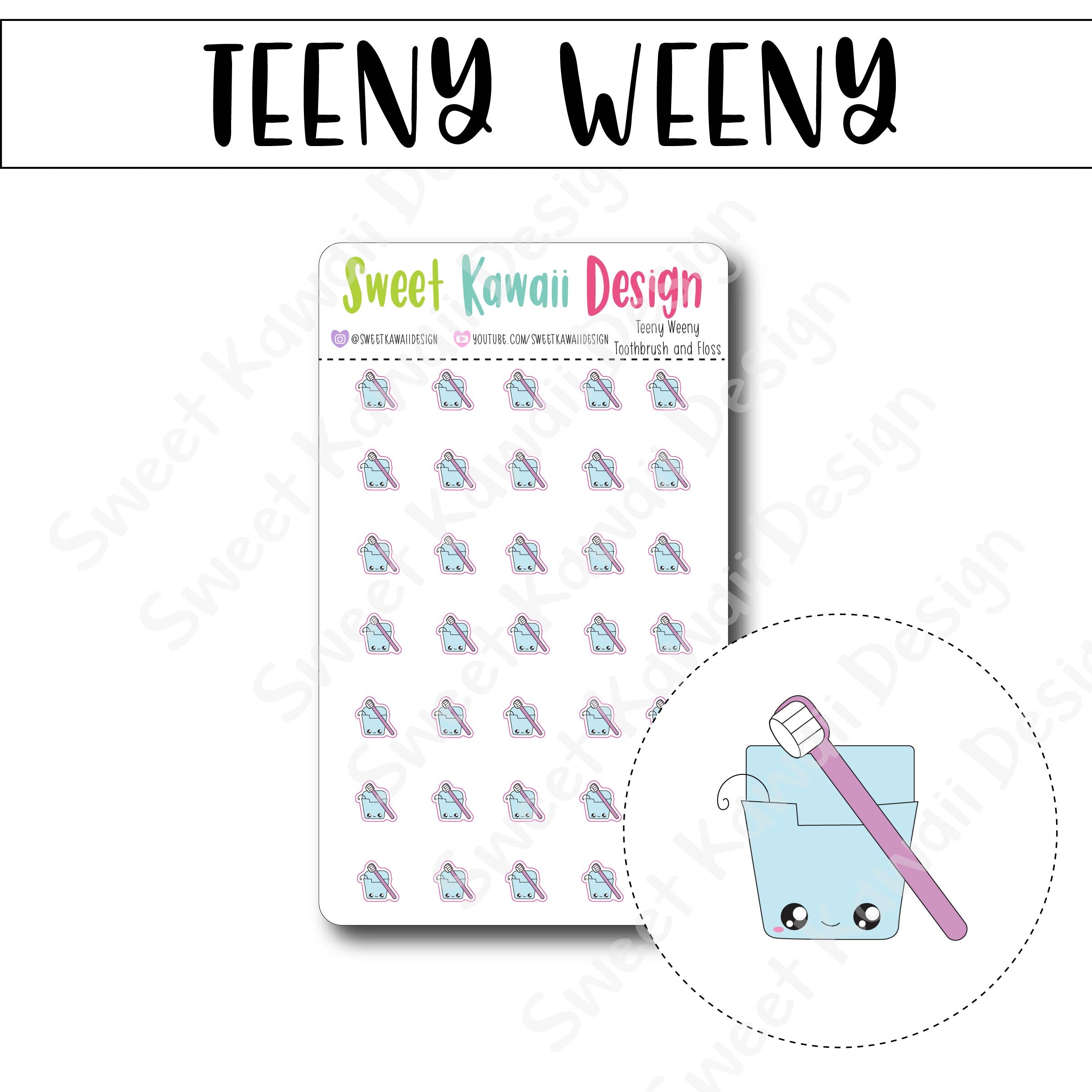 Teeny Toothbrush and Floss Stickers