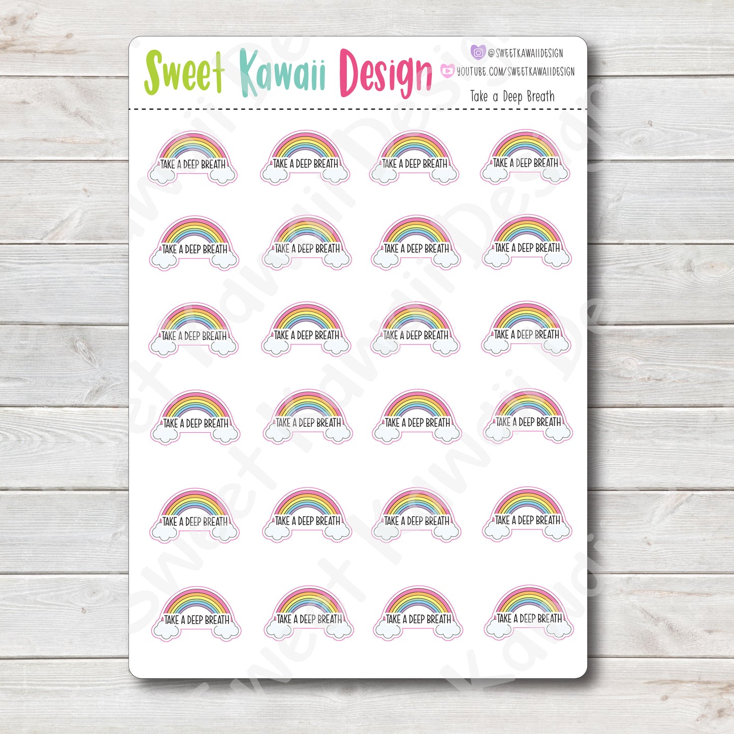 Kawaii Take a Deep Breath Stickers