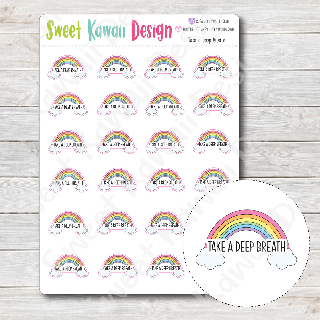 Kawaii Take a Deep Breath Stickers